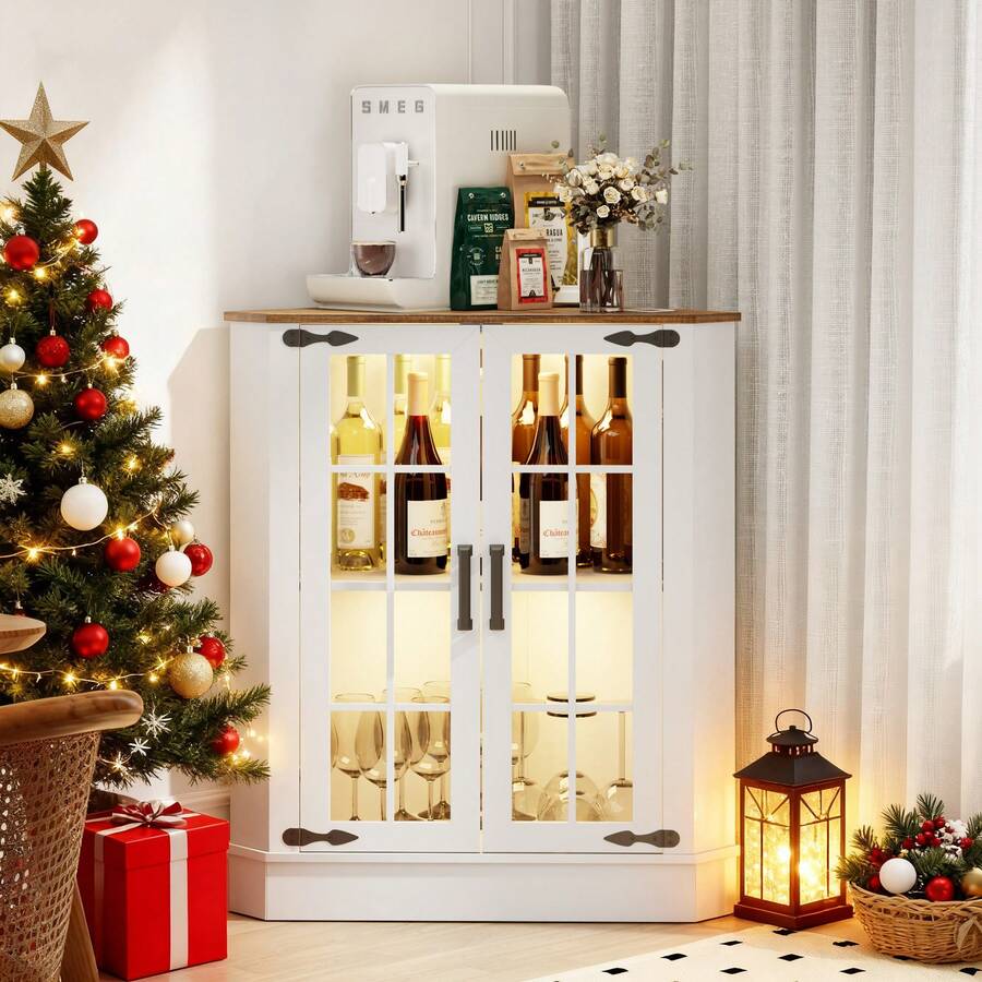 Storage - Farmhouse Cabinet With LED Light, Small