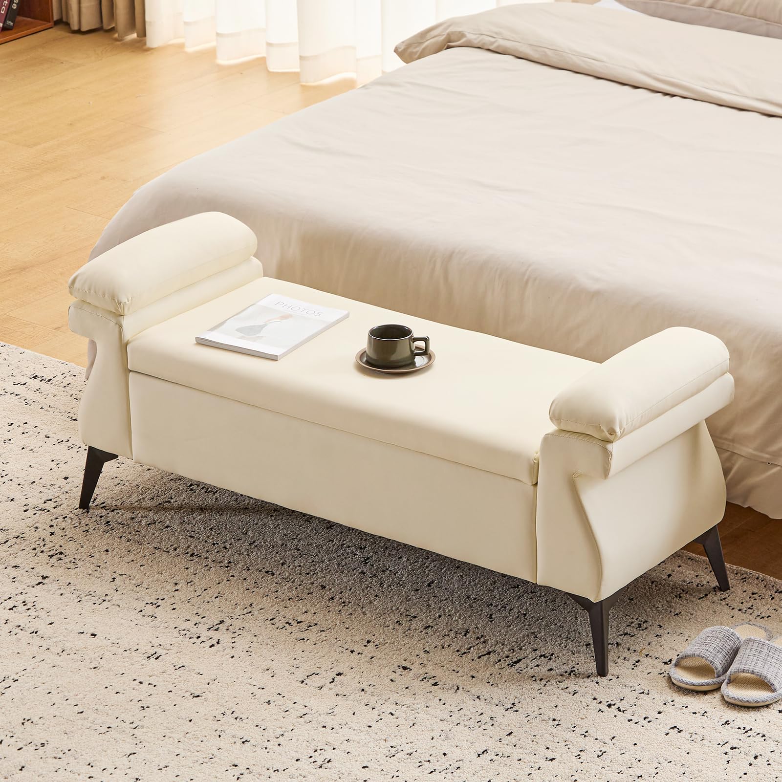 51”Leather Bench with Storage, - огляд і ціна Bedroom Furniture