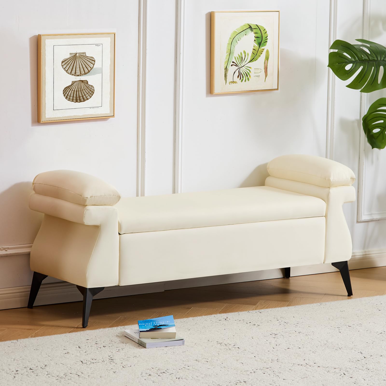 51”Leather Bench with Storage, - огляд і ціна Bedroom Furniture