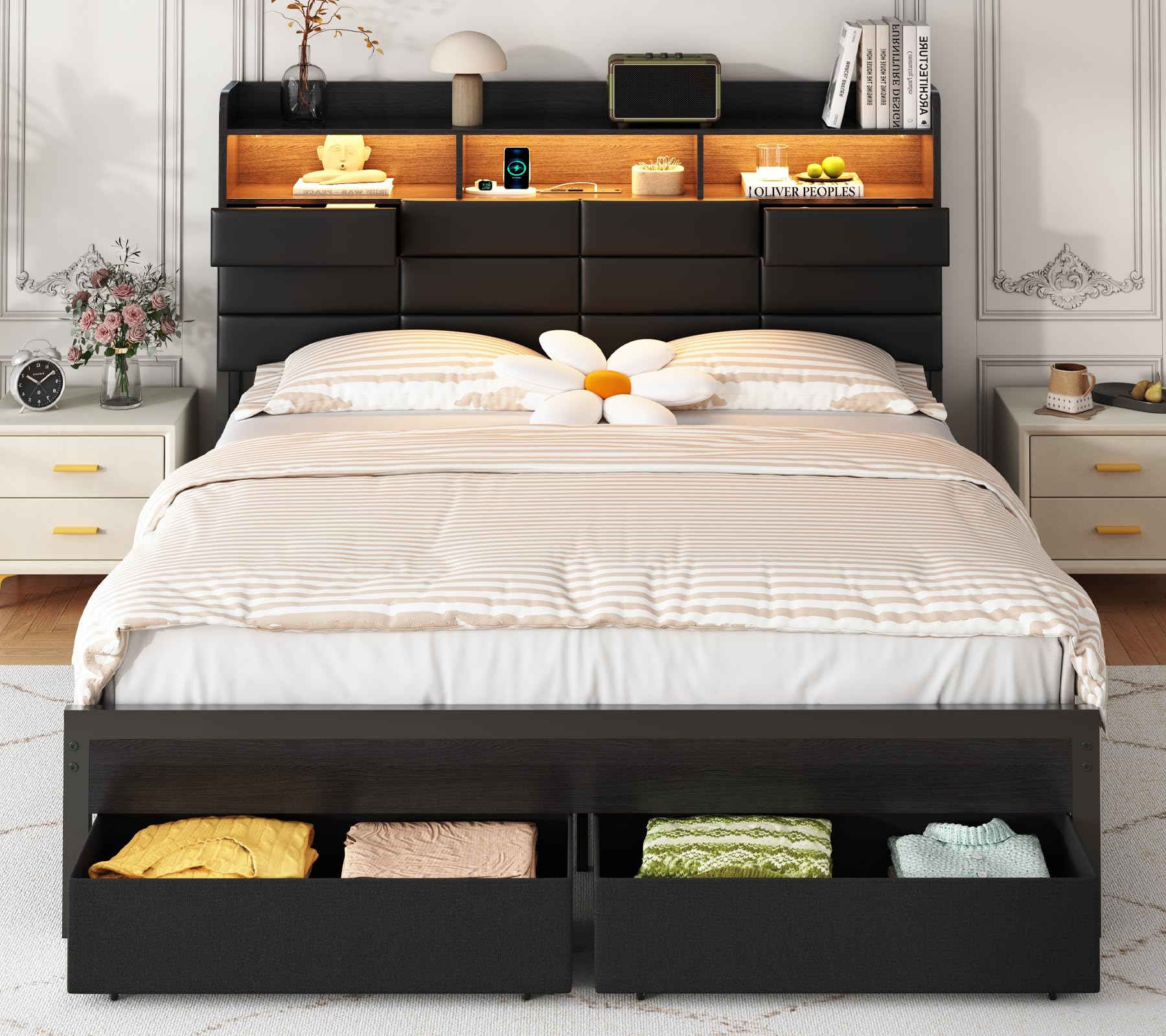 King Size Bed Frame with Stora - огляд і ціна King Size Bed Frame With Storage Drawers