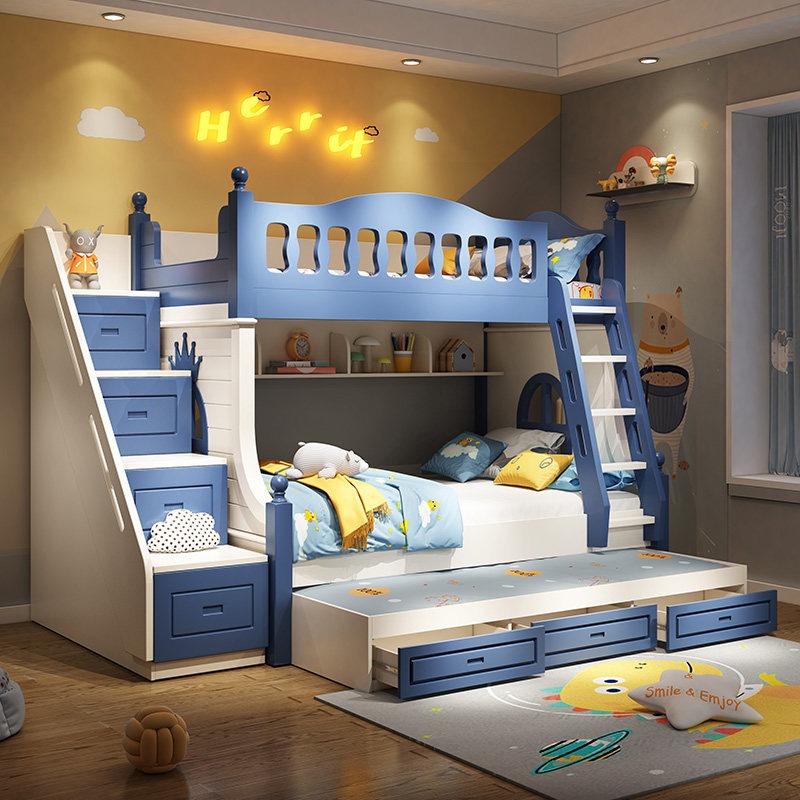 Children's Bed Up and Down Bed - огляд і ціна Bunk Bed With Stairs And Slide