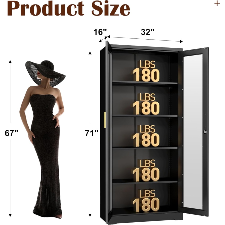 71 Glass Display Cabinet with  - огляд і ціна Storage