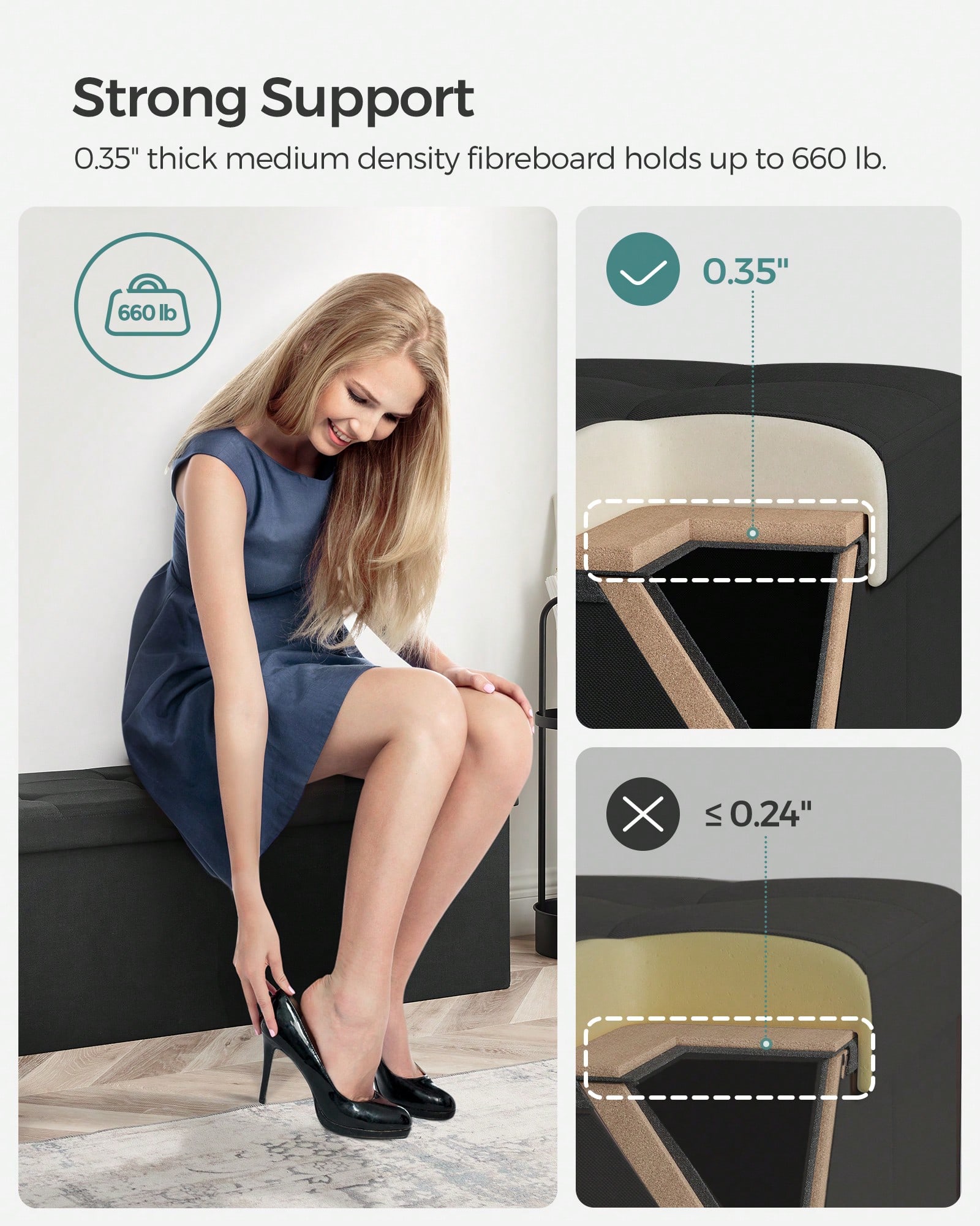 43-Inch Foldable Storage Ottom - огляд і ціна Bedroom Furniture