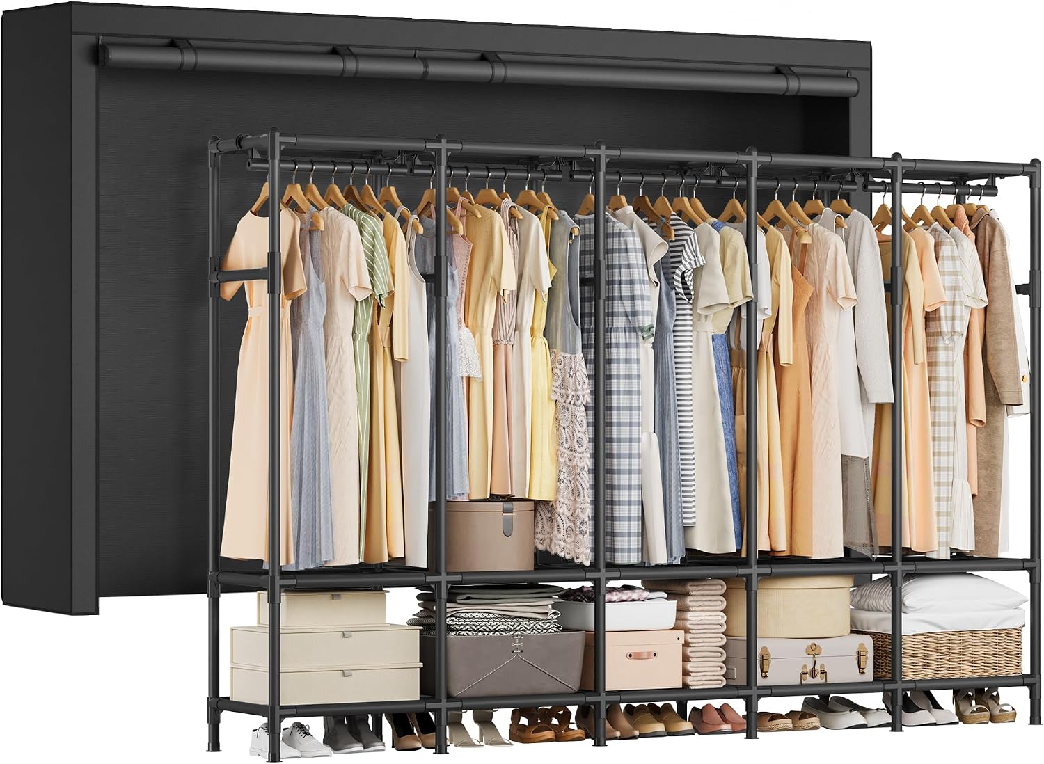Portable Wardrobe Closet 83.5  - огляд і ціна Wardrobe Closet Portable Fabric Cover