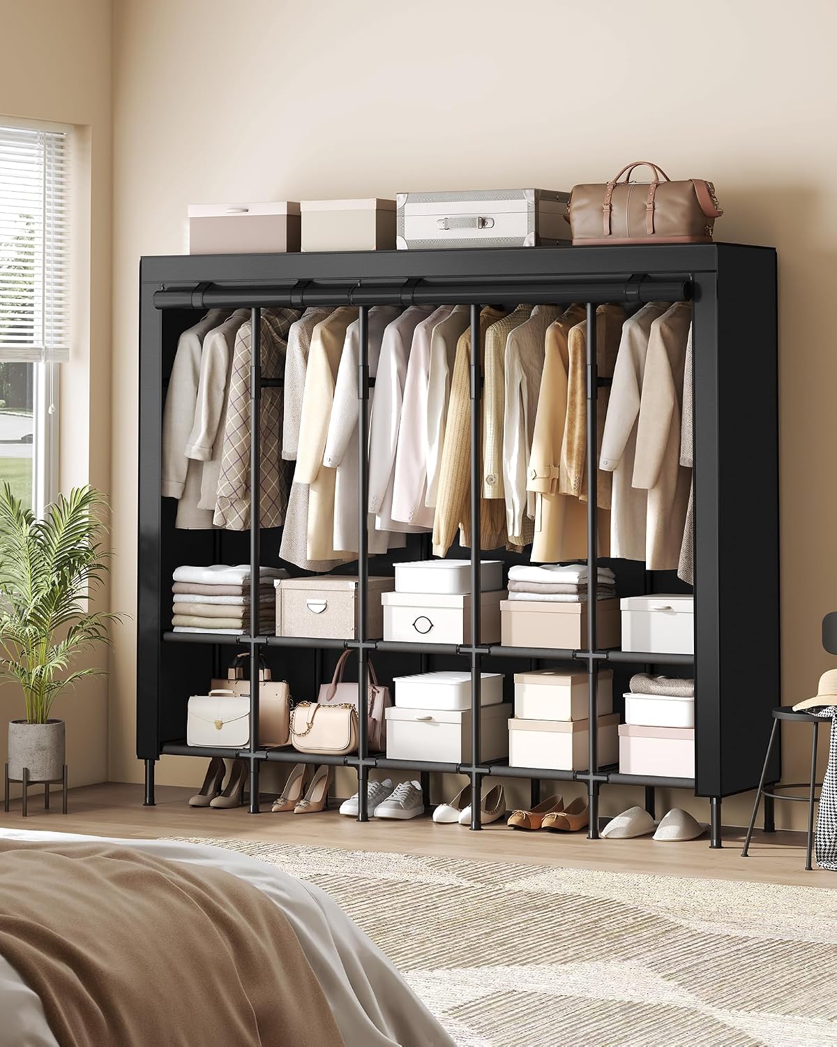 Portable Wardrobe Closet 83.5  - огляд і ціна Wardrobe Closet Portable Fabric Cover